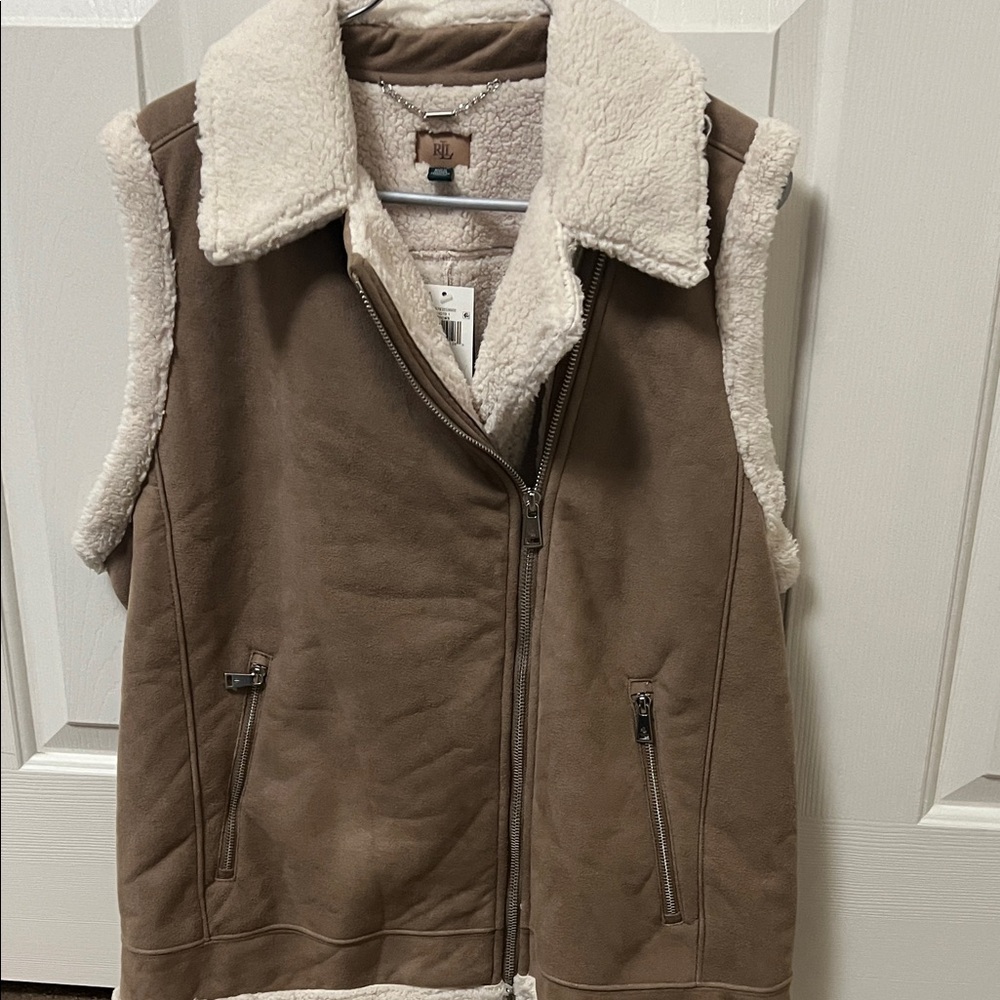 Brown Sherpa-Lined Vest